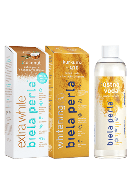 Bieliaca sada :coconut & :kurkuma+Q10 & :ústna voda
