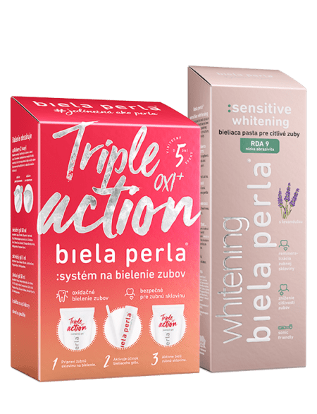 Bieliaca sada Triple action OXI+ & :sensitive whitening